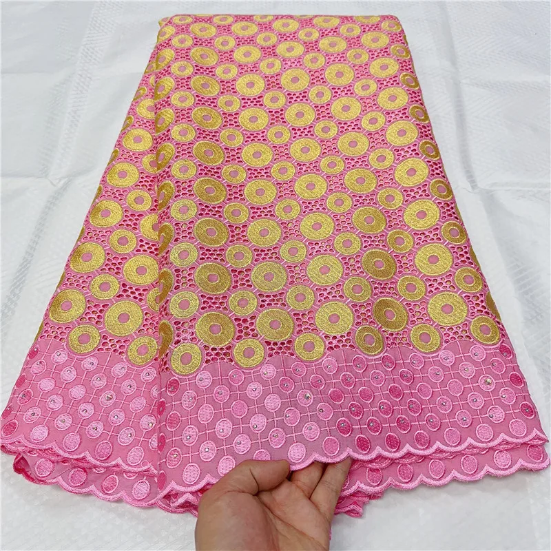 

Швейцарская Ткань 5 ярдов, новейшая вышивка из тяжелых бусин, африканская вуаль из 100% хлопка, кружево, популярный Дубайский стиль для свадеб...