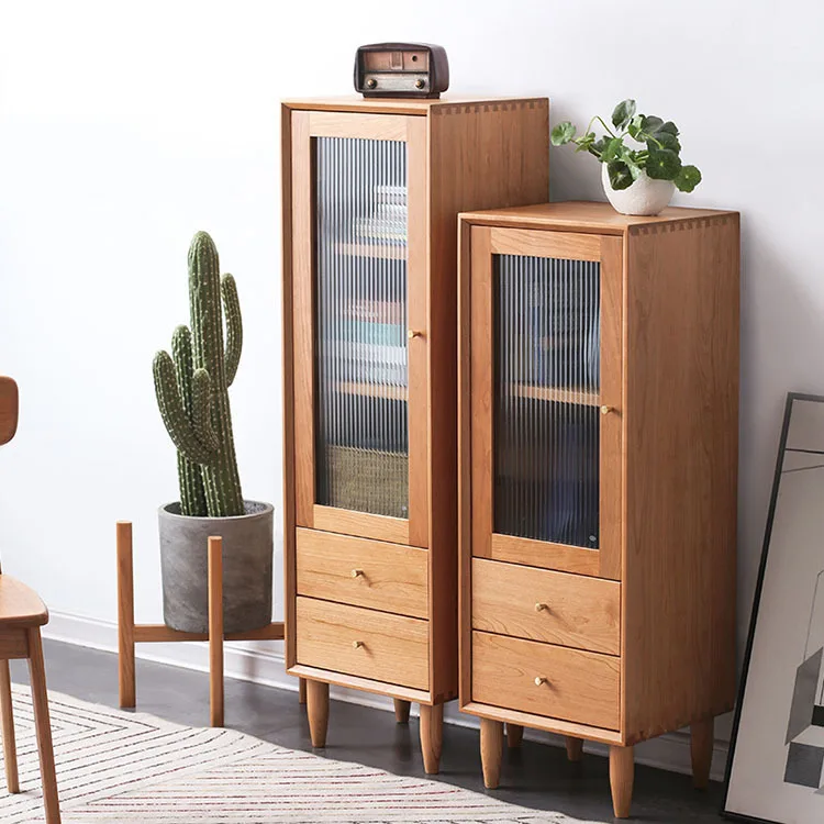 

"Cloud cherry wood side cabinet" Nordic TV cabinet side cabinet combination modern simple living room solid wood storage