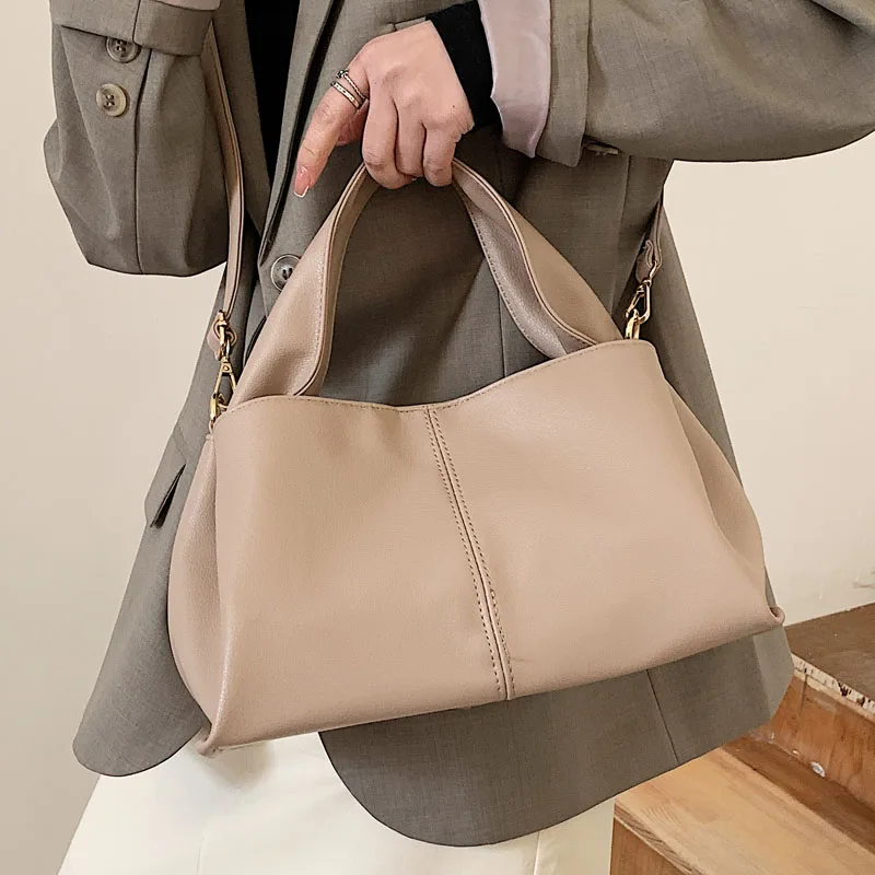 

Women handbag 2022 Summer Brand Trendy Lady Shoulder bags Luxury Totes Soft PU Leather Crossbody Bags bolsas Casual big totes