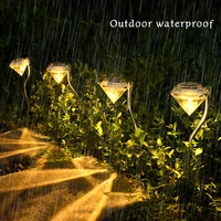 1pcs diamond led solar power night lights outdoor garden decoration waterproof lawn lamp pathway flowerpot trail street lantern