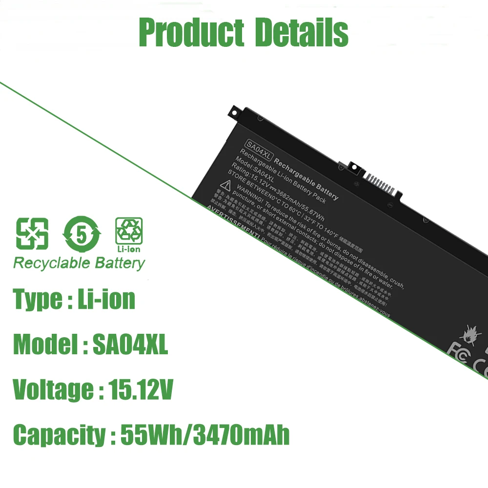Фото Аккумулятор SA04XL для HP Envy X360 15-DR0000 DR1000 DS0000 DS1000 15T-DR000 15Z-DS100 17-CG0000 CG1000 Series HSTNN-UB7U L43248-541 №2