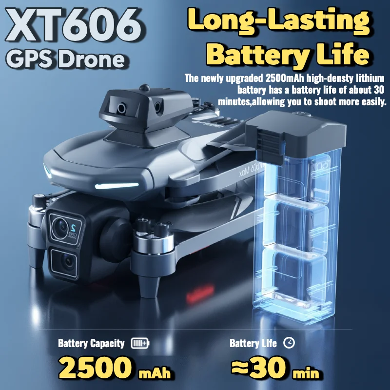 Фото Для Xiaomi XT606 MAX GPS Drone 4k Профессиональная 8K HD камера FPV Wish Screen Drone 360 °   Квадрокоптер для предотвращения препятствий, игрушечный дрон №4