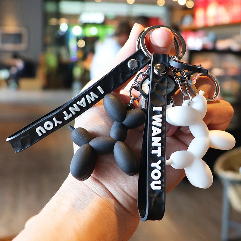 

Cartoon Balloon Dog Keychain Creative Doll Pendant Keyring Car Personality Key Chain Cute Trinket Accessories