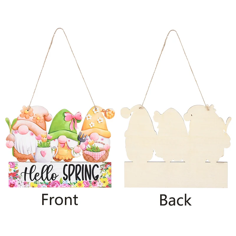 Счастливый Пасхальный Кролик Домашний Деревянный Орнамент Знак Пасхальная