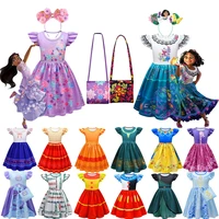 encanto girls isabela cosplay costumes mirabel madrigal princess dress feifei sleeve doll skirt bag fancy clothes party vestidos