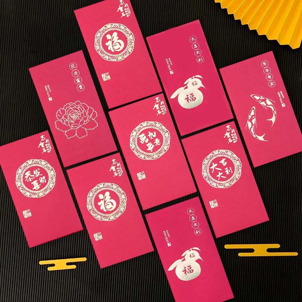 Красная сумка Lucky Bag Красные конверты Благословение слов HongBao Новогодняя для