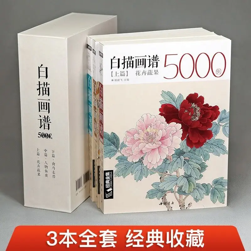 

Collection of 5000 Chinese Line Drawings III Character Fish and Worm Coloring Book Adult Art Reference Book 16K