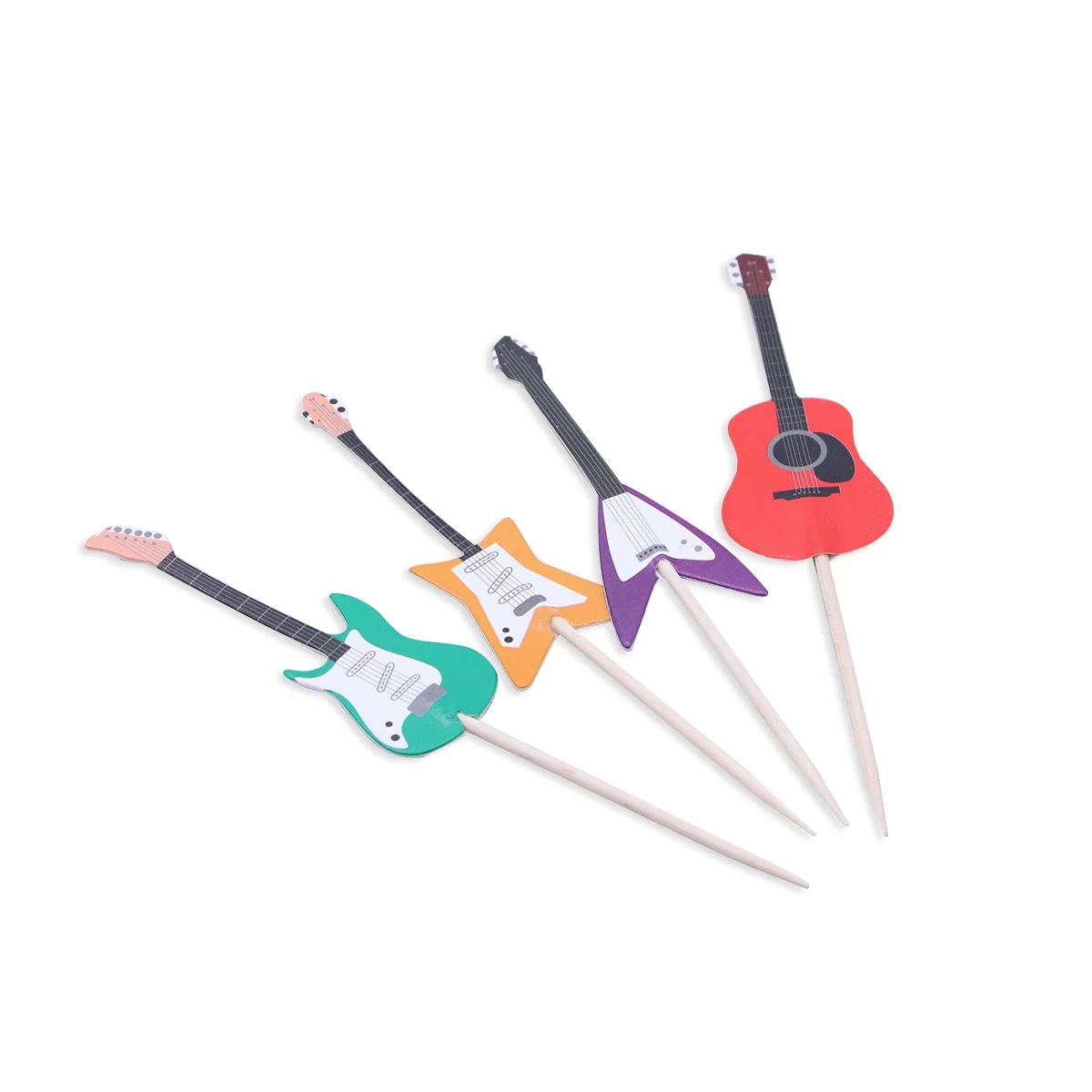 

Topper Cupcake Cake Guitar Toppers Picks Kids Decor Birthday Dessert Wedding Engagement Shower Baby Favors Party Toothpick