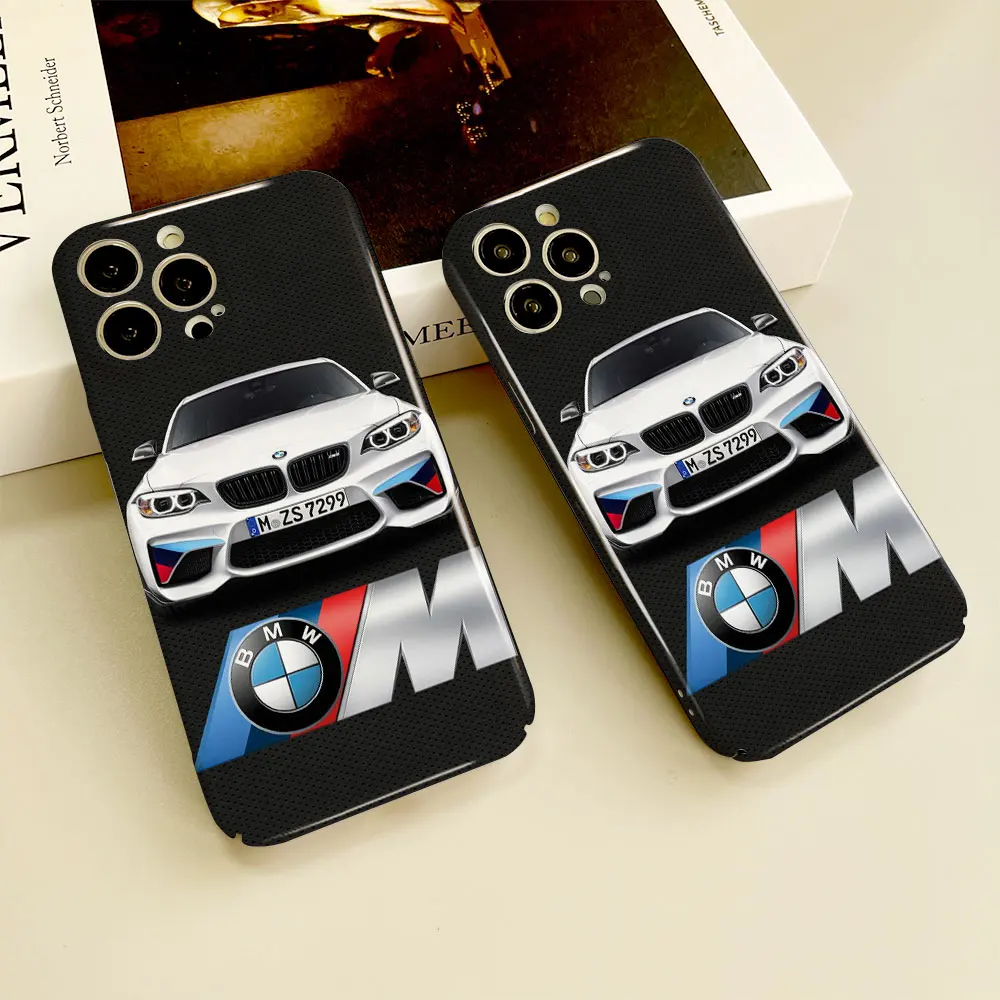 

Phone Case For iPhone 14 13 12 11 Pro Mini XS X Max XR SE 8 7 6S 6 Plus Full Printed Hard Film Case Blue Red B-BMW Sports Car