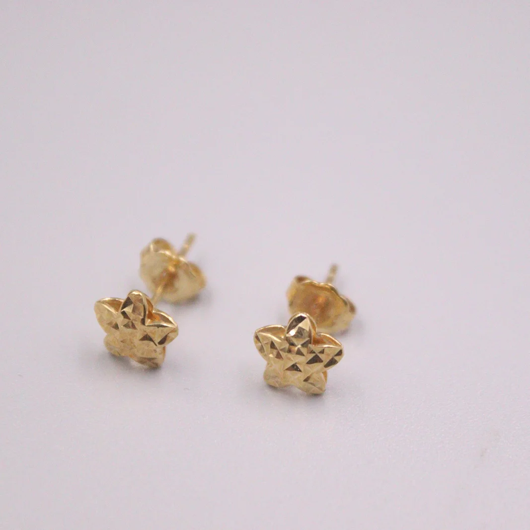 

Женские серьги-гвоздики из 18-каратного желтого золота с пятью звездами диаметром 14*7 мм/1 г