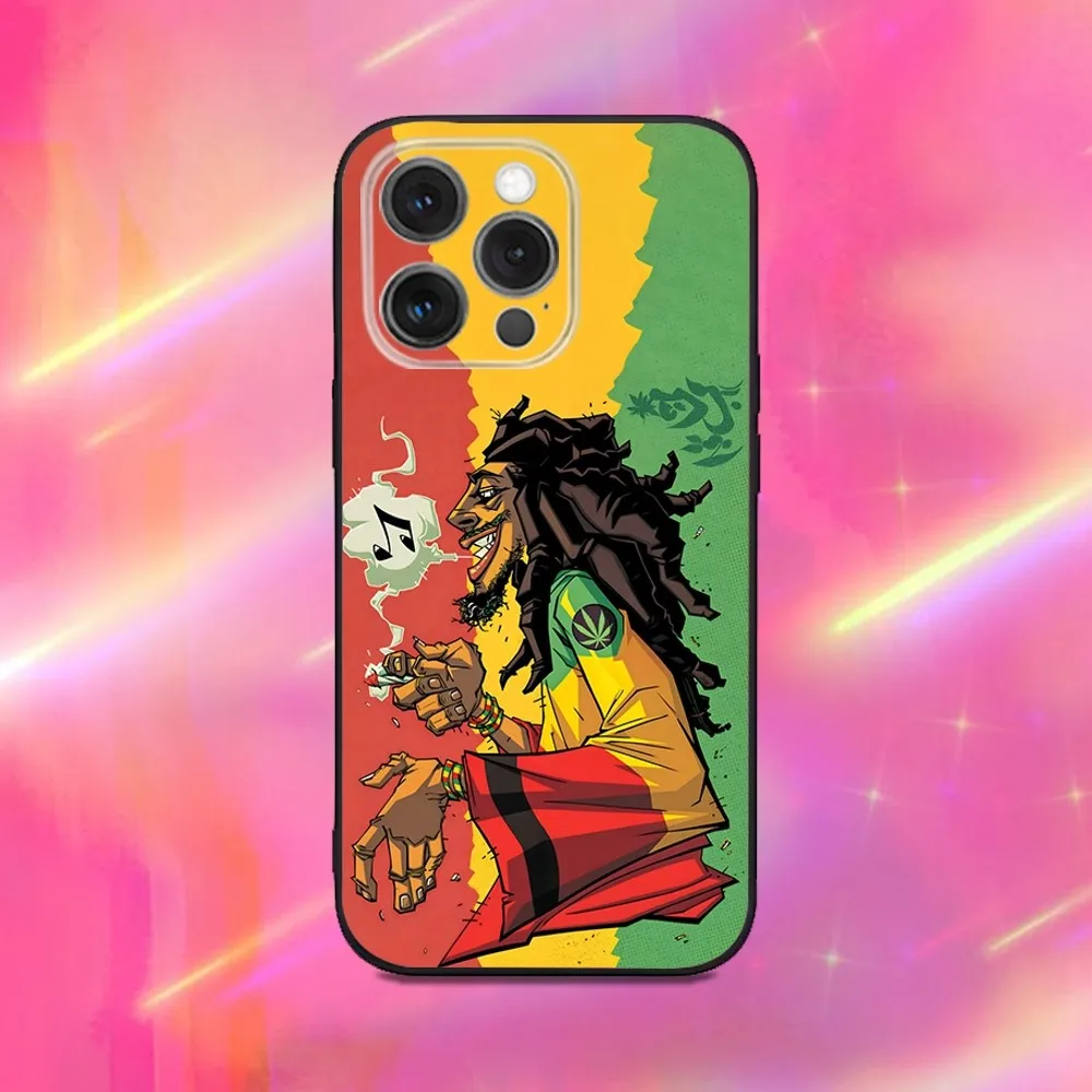 Чехол для телефона B-Bob M-Marley Reggae OG iPhone 16 15 14 13 12 11 Pro Max Plus X XS XR SE 8 7 Mini мягкий