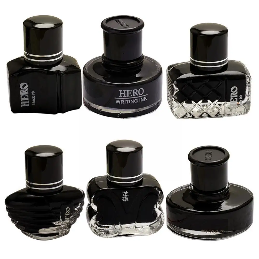 

Черная ручка, чернила, не содержащие углерода краситель, не блокирует ручку, чернила, чистая черная бутылка 50 мл Hero-440 для письменных ручек H6w2