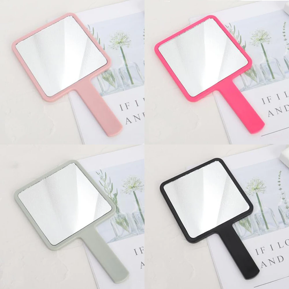 Handheld Makeup Mirror Square Vanity with Handle Hand SPA Salon Compact Mirrors Cosmetic for Women |