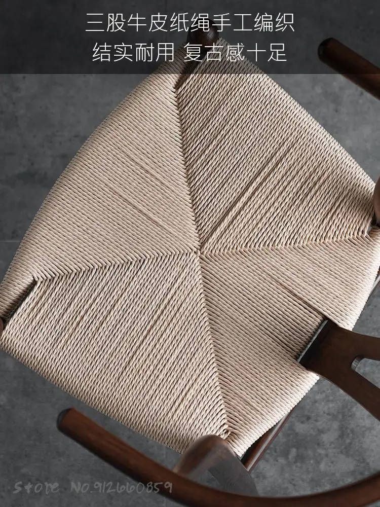 Y chair solid wood new Chinese modern minimalist Nordic dining lounge wicker white oak wishbone ci |