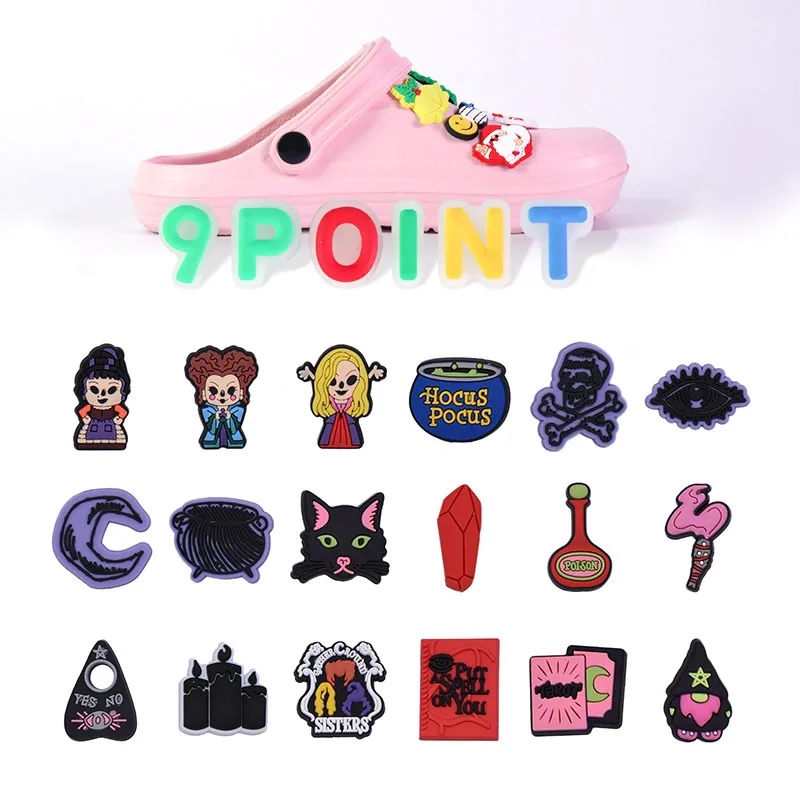 

PVC Shoe Charms Cartoon Witch Shoe Accessories DIY Shoe Decoration Shoe Buckles for Croc Sandals X-mas Gifts Jibz Buckle