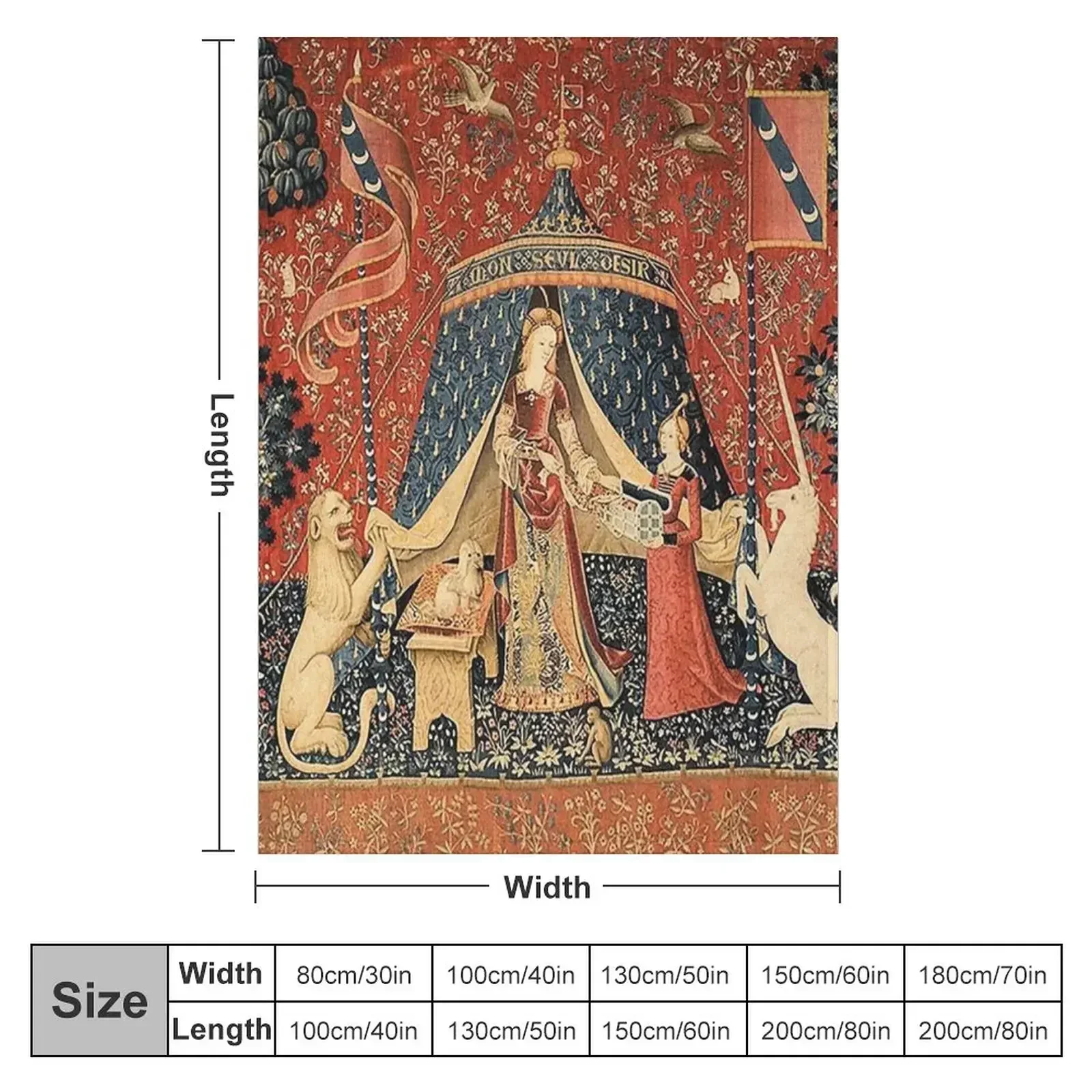 The Lady and the Unicorn: La Dame à la Licorne Плед Тонды Пушистые Одеяла