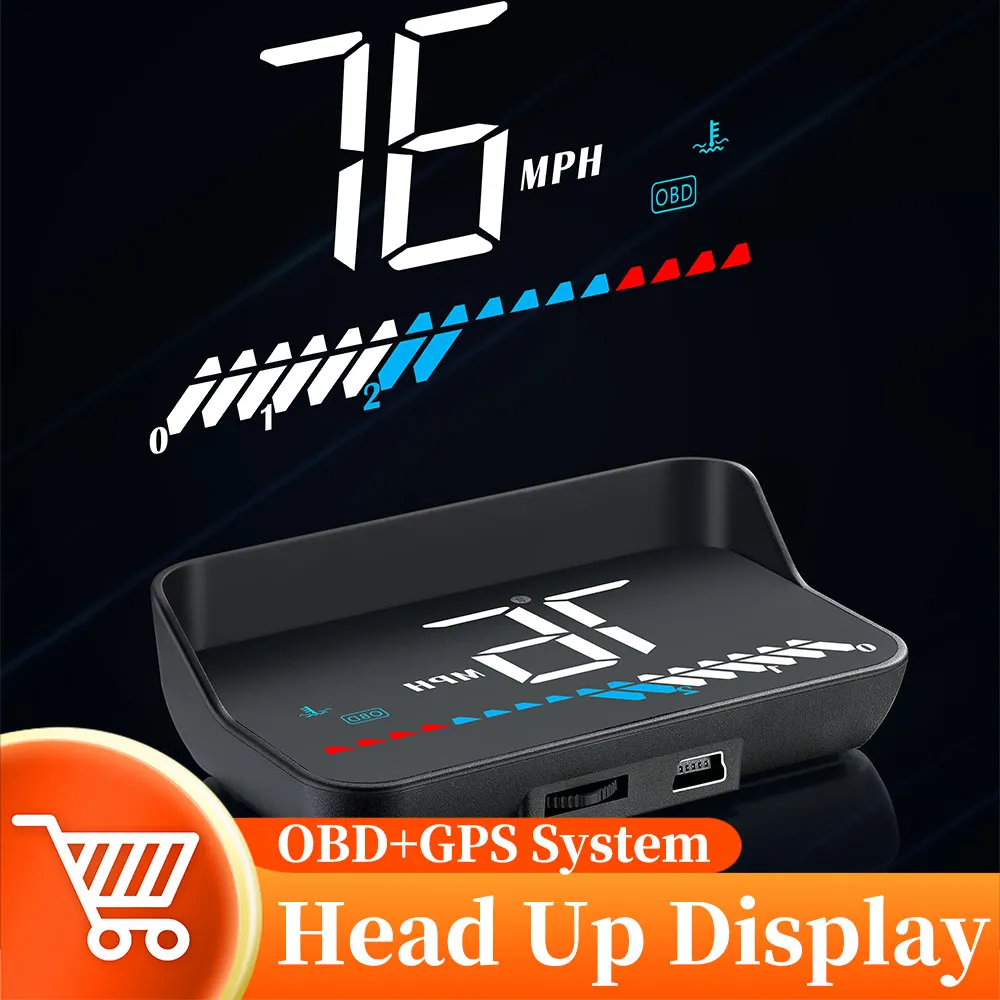 

HUD Head Up Display OBD2+GPS Dual System Digital Speedometer Overspeed Warning Projector Windshield On-board Computer Accessorie