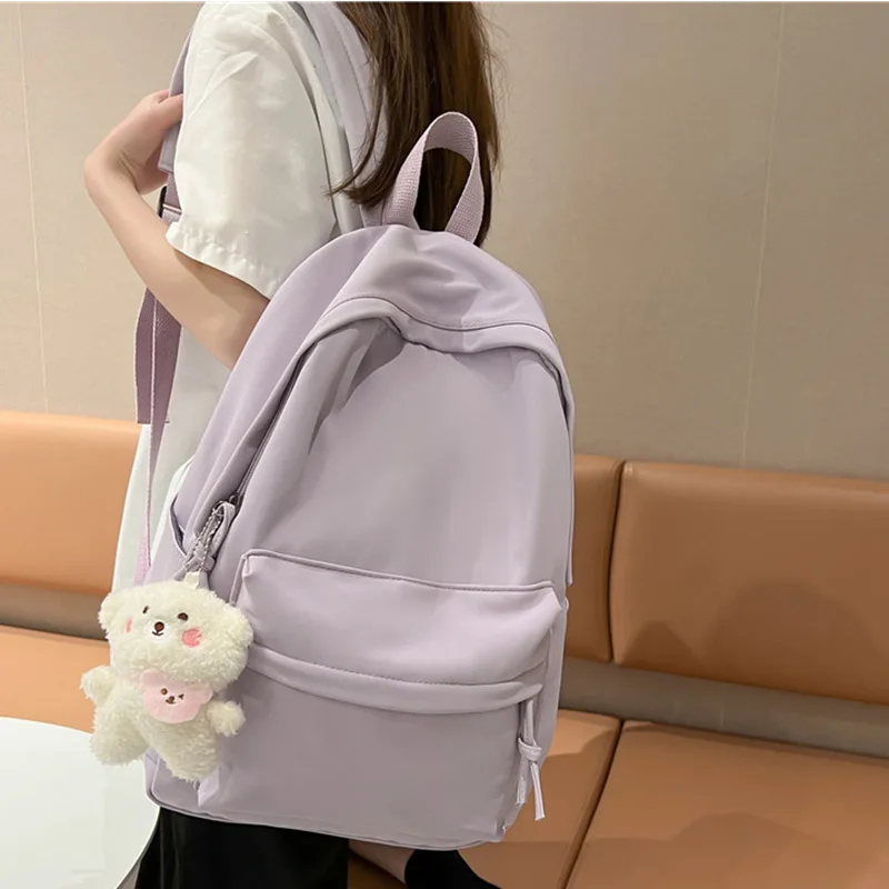 

EST New Double-deck Waterproof Nylon Women Backpack Female Multi-pocket Laptop Backpack Unisex Travel Bag College Schoolbag