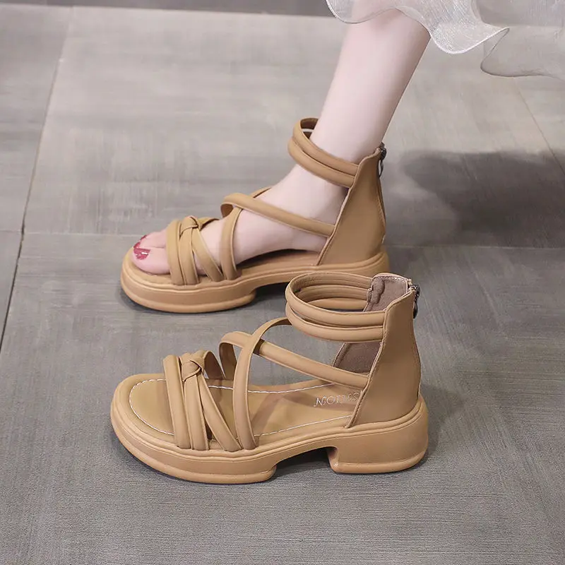 Летние римские сандалии новинка 2024 Женская юбка Сказочная модель Классическая