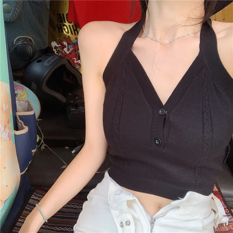 

Top Corset Women Cross Camisole Clothes y2k Crop Tube Tops Summer 2023 Harajuku Knit T-shirt Vintage Clothing Club Streetwear