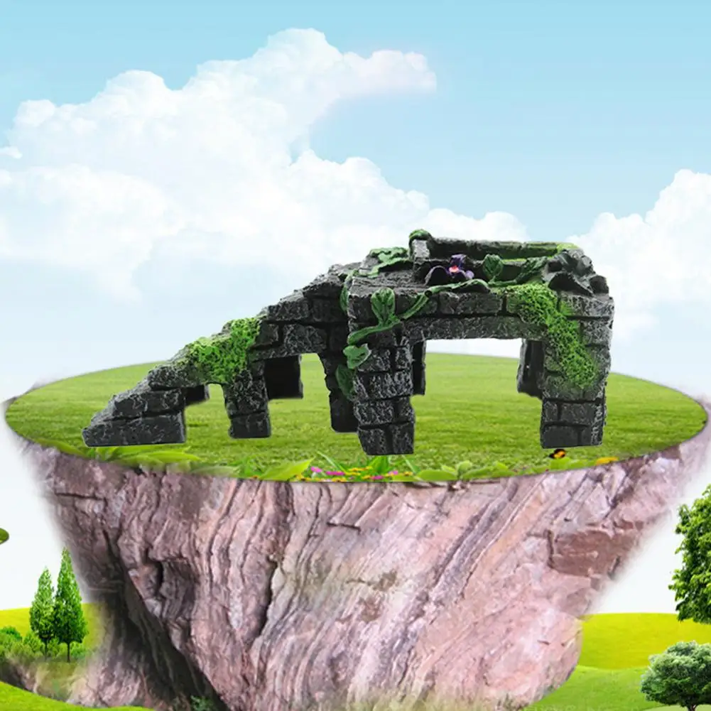 

NEW Aquarium Fish Tank Tortoise Basking Platform Climbing Slope Habitat Resin Hideout Caves Layout Prop