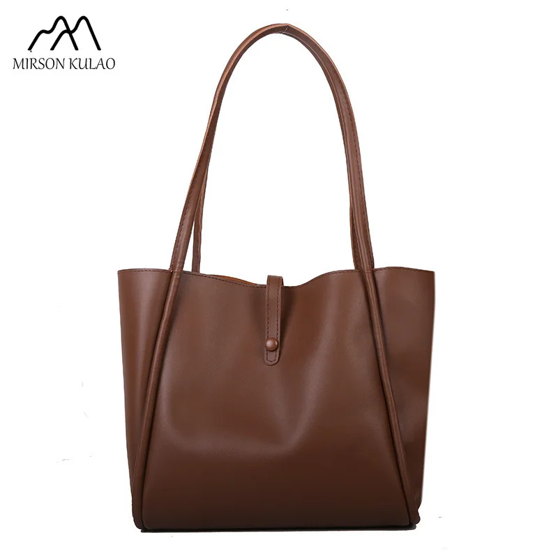 Однотонная сумка для матери новинка 2024 женская простая сумка-тоут модная