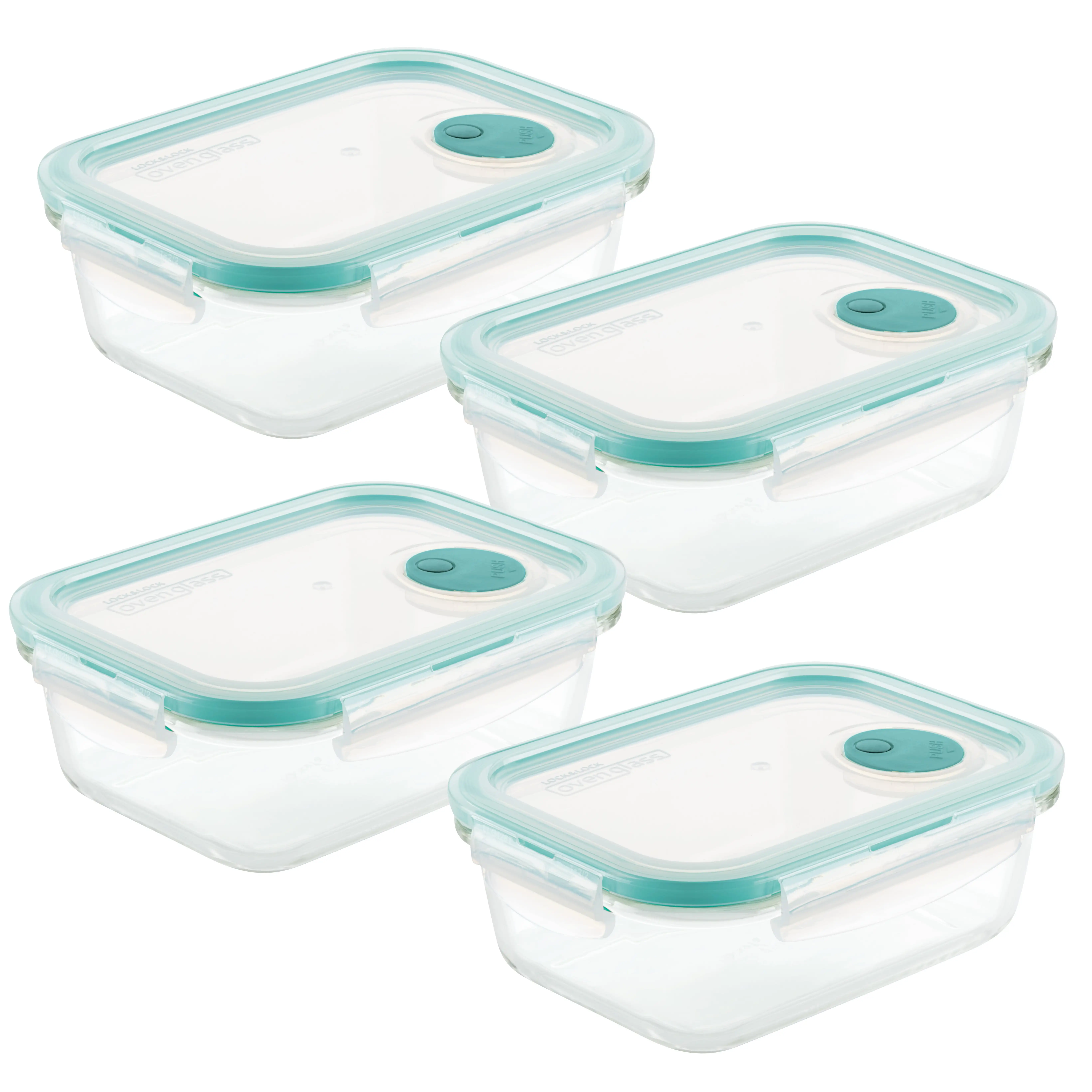 

LocknLock Purely Better Vented Glass Food Storage Containers, 21 oz, Set of 4
