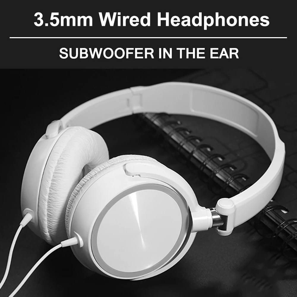 

3.5mm Headsets Gaming Headphones Wired Earphones HD Sound Bass HiFi Sound Music Stereo Flexible Adjustable Headset for Xiaomi