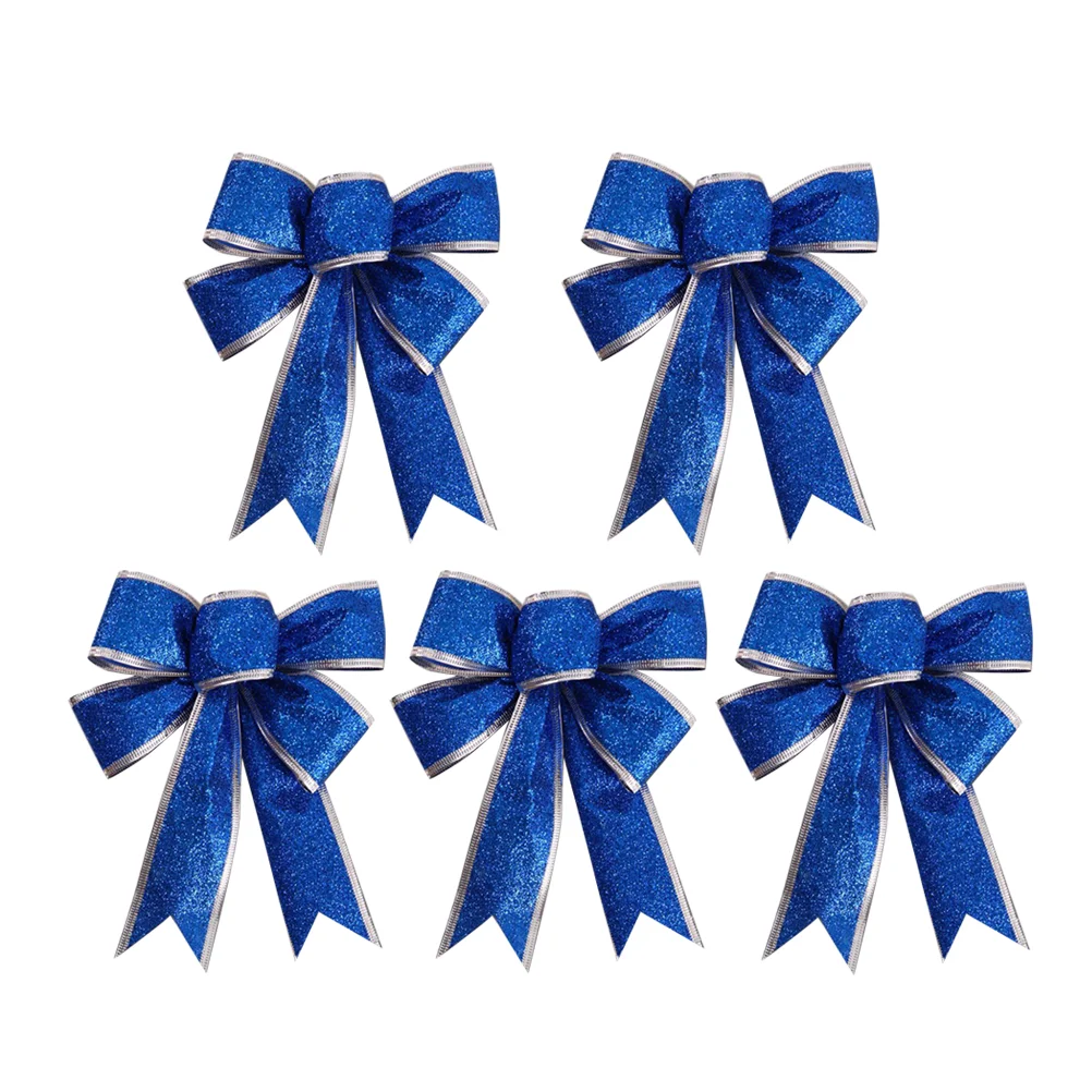 

Christmas Bows Bow Treeribbon Gift Ornaments Knot Wrapping Blue Wreath Knots Topper Bowknot Redglittering Holiday Decorative