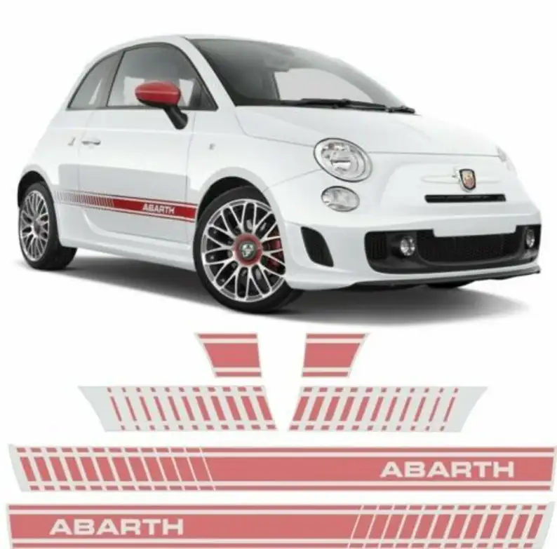 

Fiat 500 595 Abarth side Stripes Stickers exact correct size as Genuine parts Hexis Suptac 7 - 10 year Vinyl