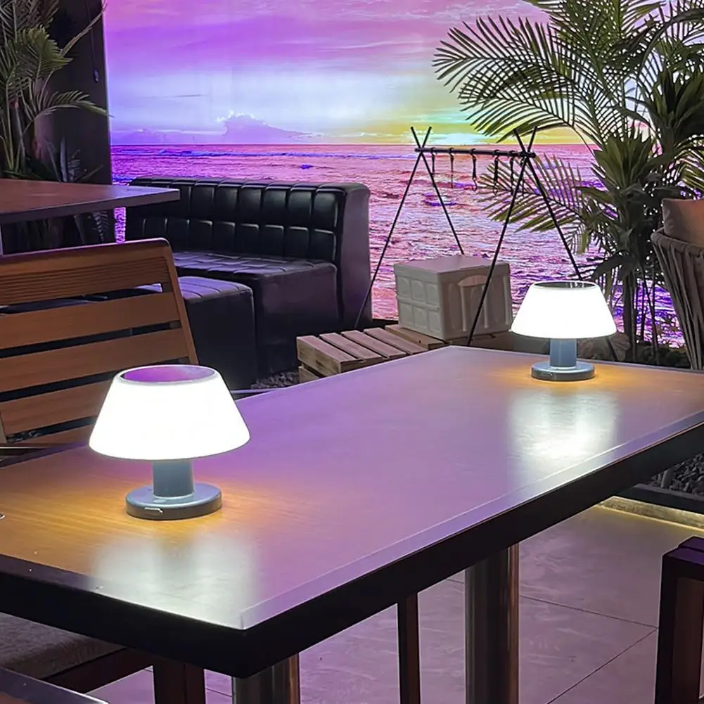 

LED Solar Table Lamp Outdoor Lighting Modern Home Garden Decor Rechargeable Solar Light For Restaurant Hotel Bar Decor Garden