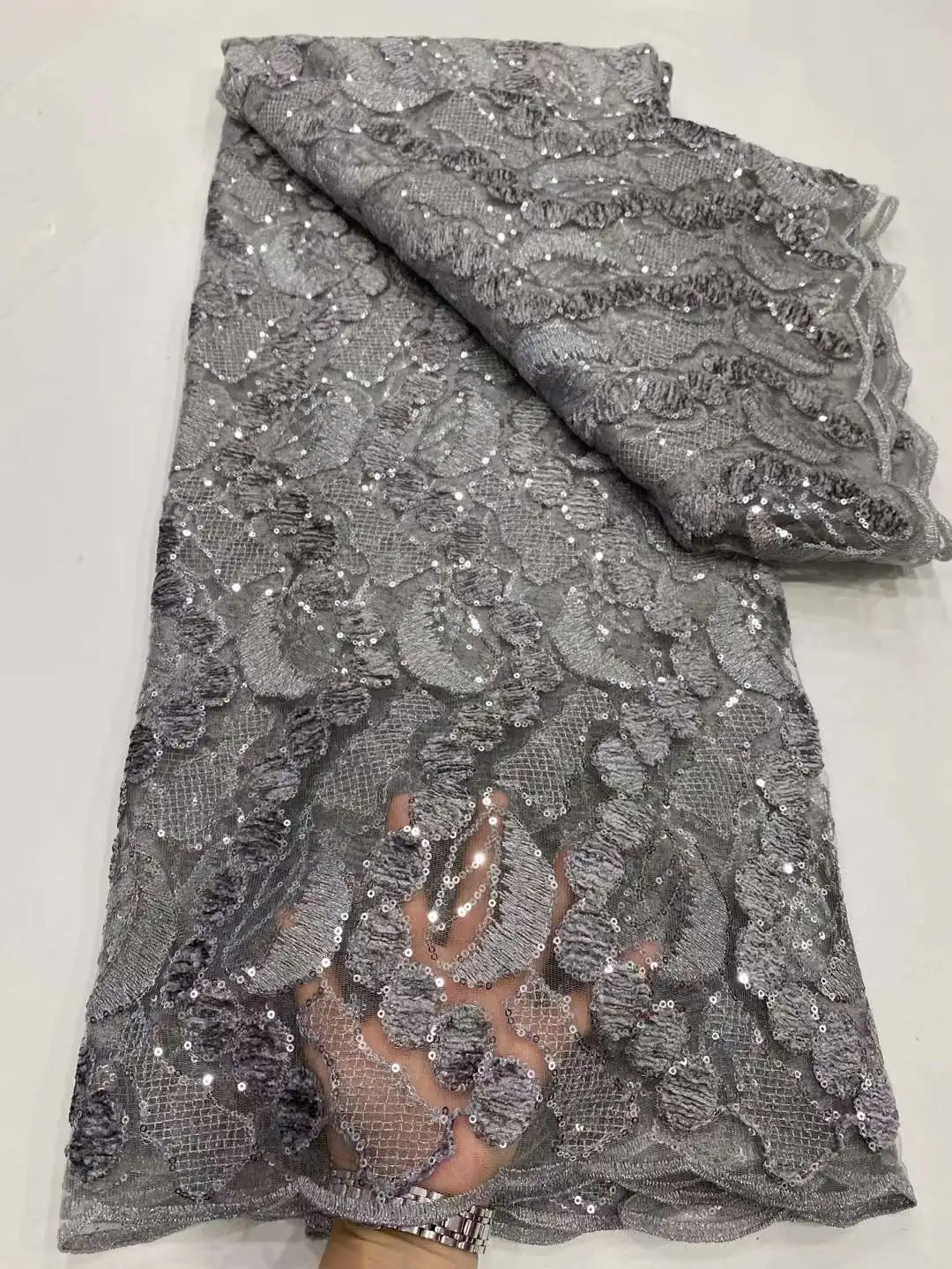 

African Lace Fabric 5 Yards High Quality Embroidered French Tulle Lace Fabric Nigerian Lace Fabric For Wedding Party DPU1-3