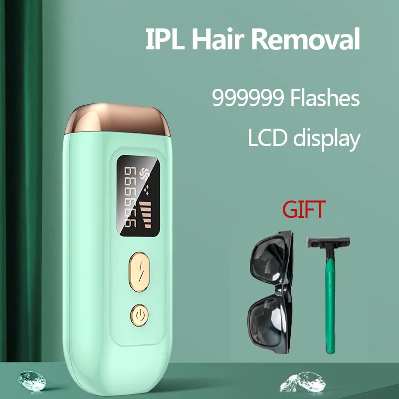 IPL Hair Removal Epilator Laser For Women Bikini Trimmer Electric Depilador Painless Permanent Home Use Machine 999999 Flashes