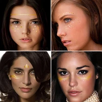temporary gold face tattoo sticker bling waterproof freckles makeup eye decal body art for girl kid design 22