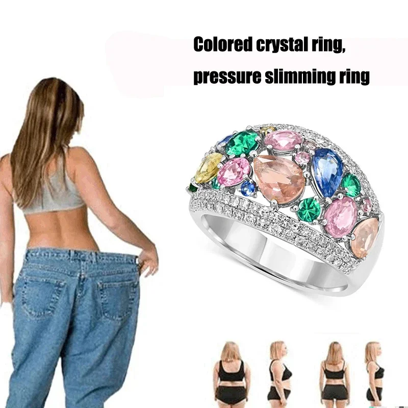 Женские кольца с радужным кристаллом кварцевый ионикс кубический цирконий для