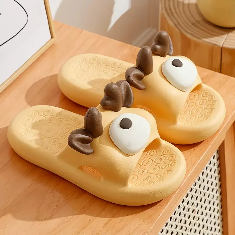 Cute Cattle Slippers for Women Summer Outdoor Kawaii Sandals Lovely Cartoon Pig Slipper Ladies Girls Casual Light Shoes Slides