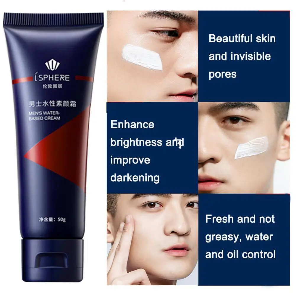 

Sdotter 50g Men's BB Cream Moisturizing Oil Control Waterproof Invisible Pores Face Whitening Concealer Foundation Makeup Cosmet