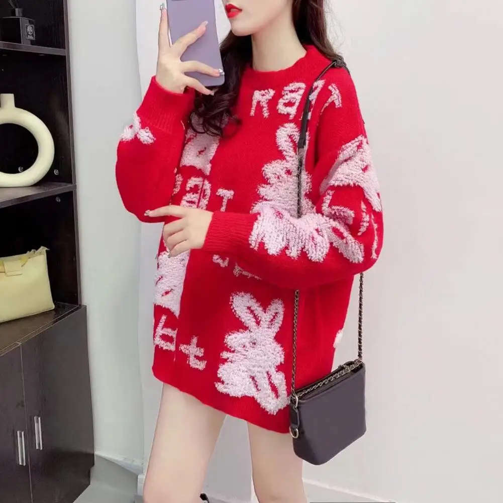 

Autumn Sweater Pullover Christmas Winter Sweater Mid Length Women Winter Sweater