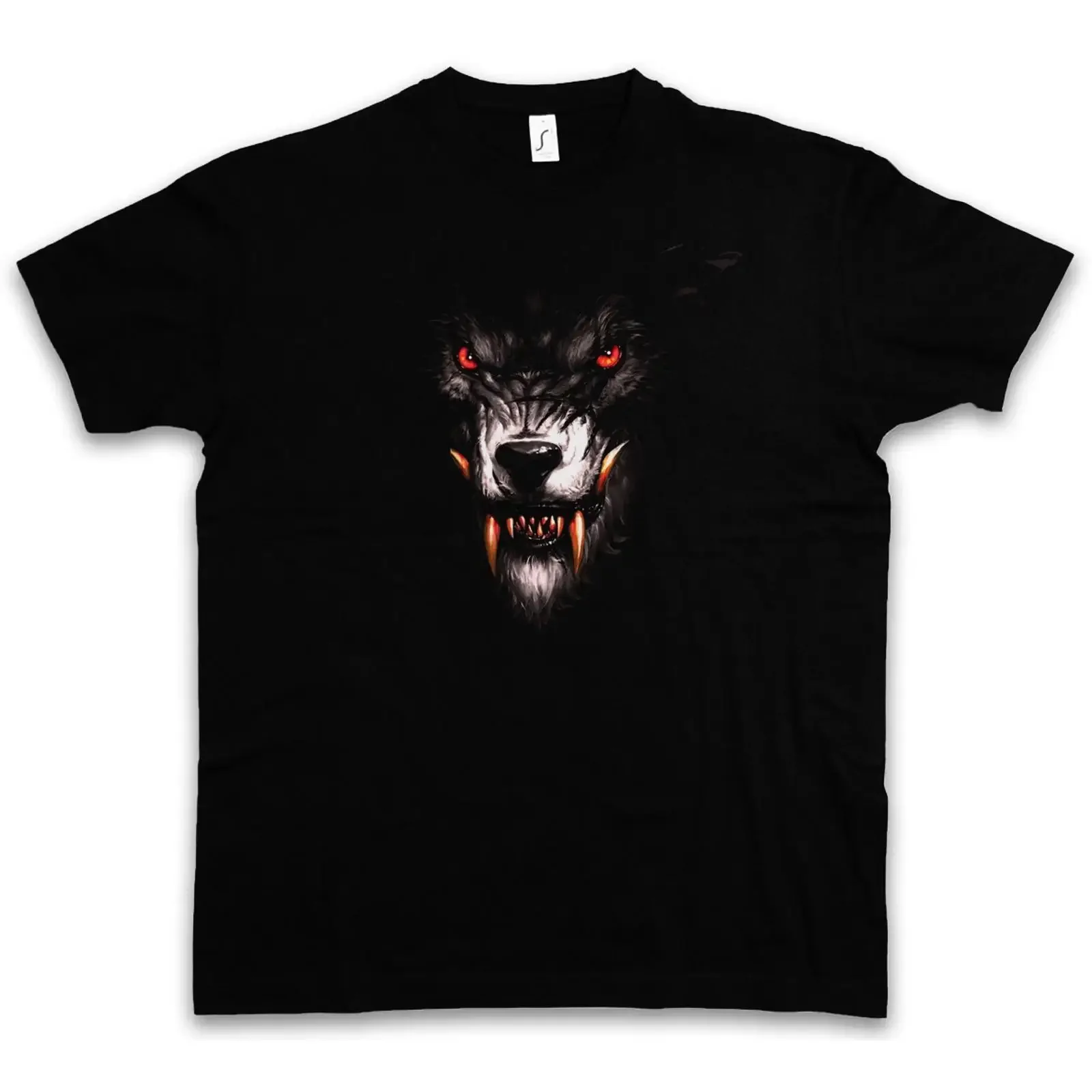 Фото Футболка WEREWOLF T SHIRT Wölfe Mond The Werwolf Horror Das Howling Tier Wolf винтажная, с эффектом потертости, для повседневной носки, унисекс №1