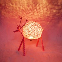 led moon night light projection dream bedroom decor creative starry gift with remote control usb charging deerlet table lamp