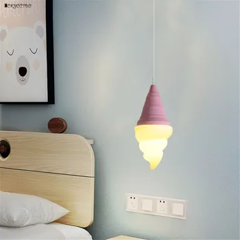 Nordic Abs Ice Cream Pink Led Pendant Lights Cafe Restaurant Dining Table Hanging Luminaire Home Decoration Accessories Fixtures