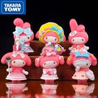 takara tomy cute cartoon hello kitty resin material simple creative sweet ornaments childrens toy collection