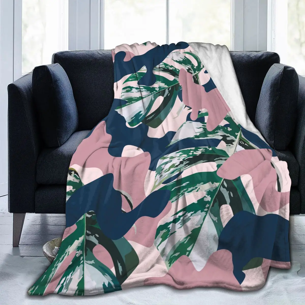 

Мягкое теплое Флисовое одеяло, зимнее покрывало для дивана в виде листьев, легкое тонкое фланелевое одеяло с механической стиркой, 3 размера
