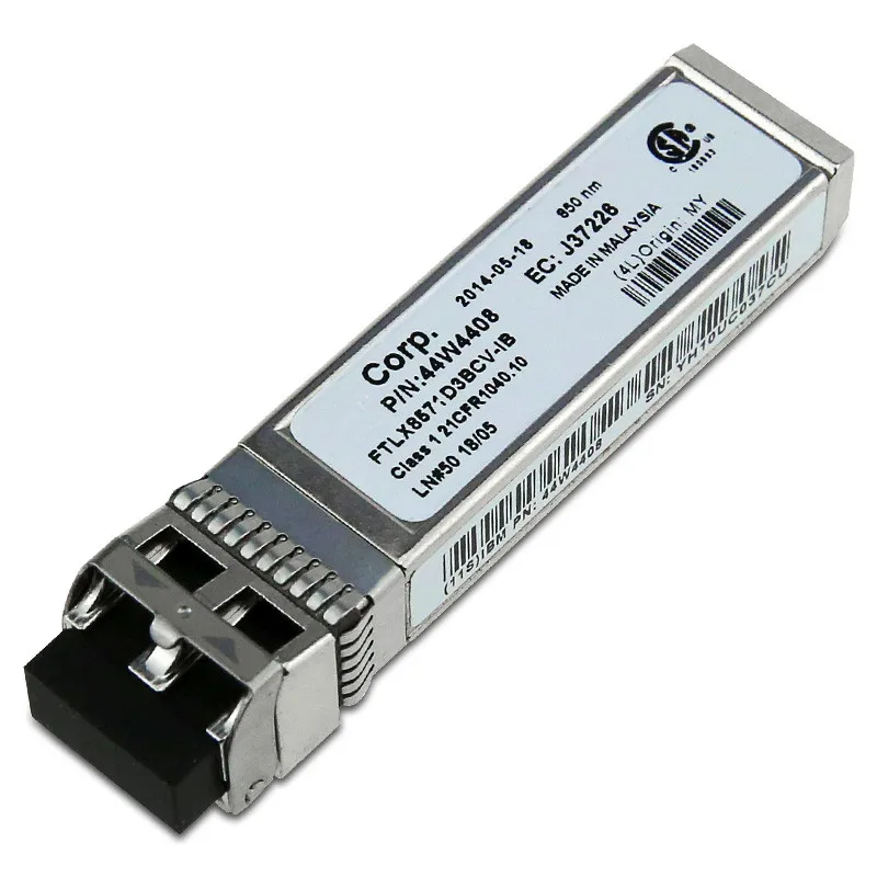 

100% оригинал 44W4408 FTLX8571D3BCV-IB 10Gb SR SFP + трансивер 3 года гарантии. Если требуется больше фото под углом, пожалуйста, свяжитесь с нами для IBM