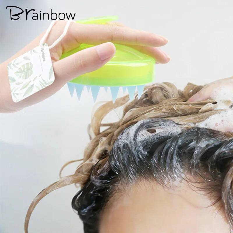 

Brainbow 1pc Hair Washing Comb Silicone Head Massage Scalp Shampoo Shower Brush Bath Relaxation Cleaning Brush Beauty Bath Spa
