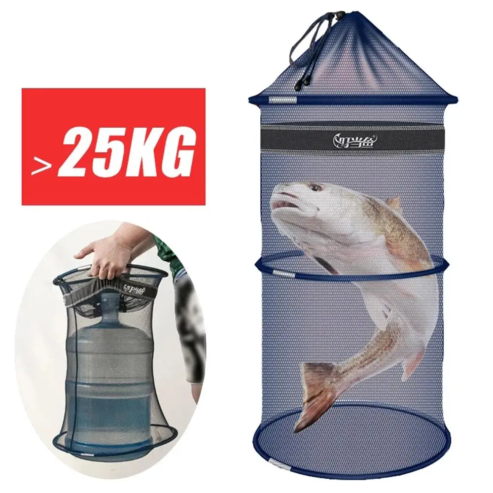

Portable Fishing Bucket Quick Dry Small Mesh Storage Bag Beach Combing Crab Lobster Anti-jump Net Pocket Fish Shrimp Basket Hot