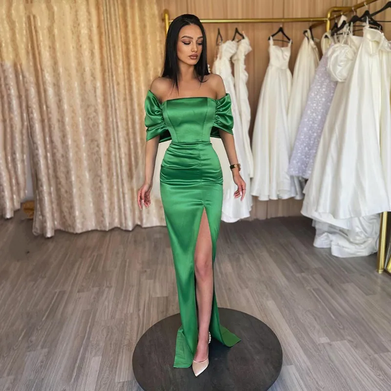 

Женское вечернее платье-Русалка Vinca Sunny Novias, зеленое платье без бретелек с разрезом сбоку, платье для выпускного вечера, 2023