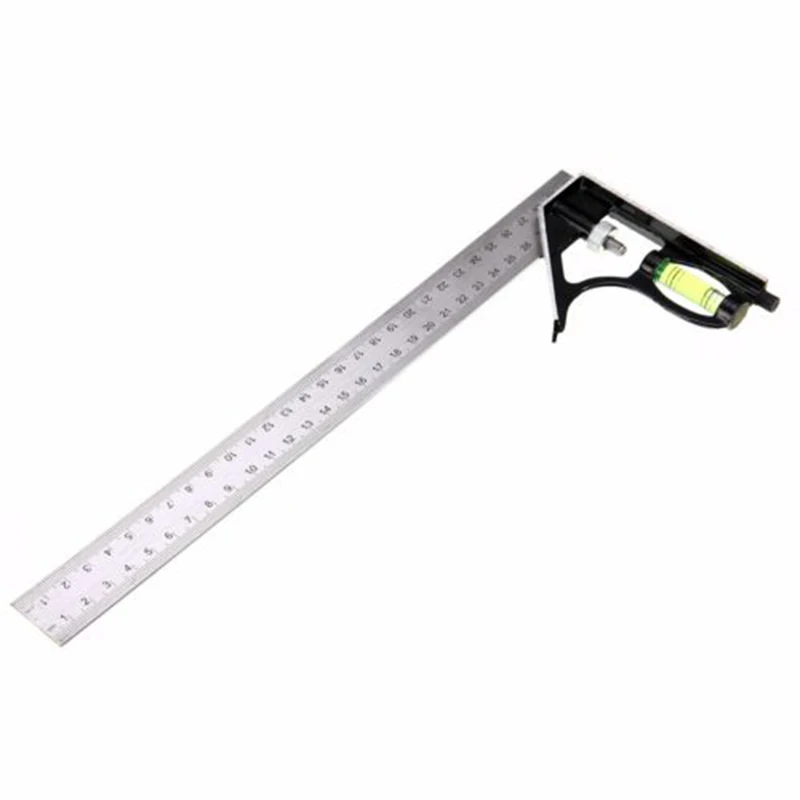 

90° 300mm Combination Angle Square Metric Adjustable Ruler Level Gauge Tool 0-300mm Measuring Range Level Tools