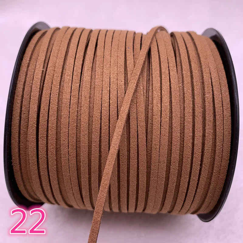 

NEW 5yards/lot 3mm Flat Faux Suede Braided Cord Korean Velvet Leather Handmade Beading Bracelet Jewelry String #22