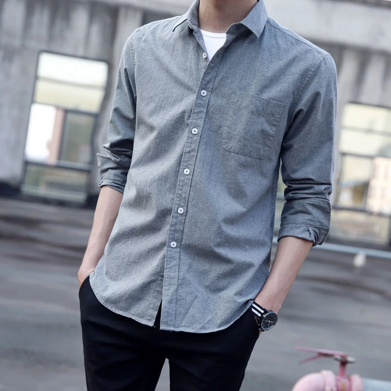 Summer Short Sleeve Turndown Collar Regular Fit New Oxford Fabric Cotton Excellent Comfortable Business Men Casual Shirts E69